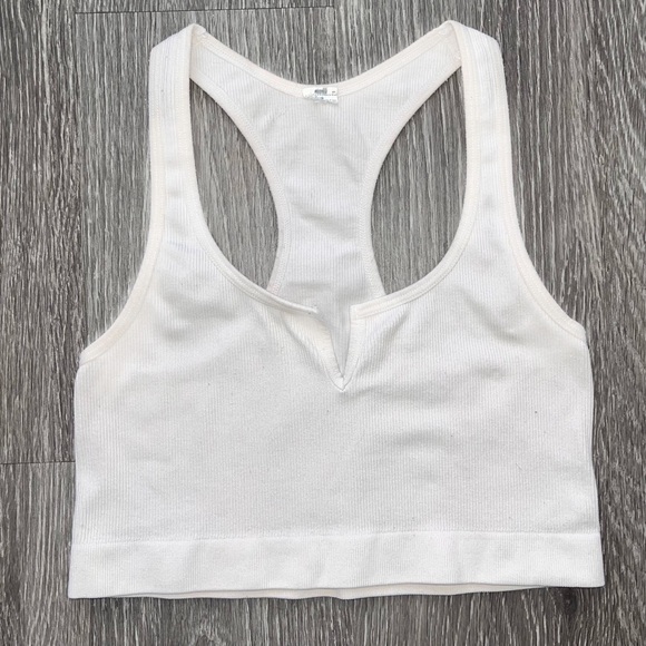 White Cropped Tank Top - Picture 1 of 2